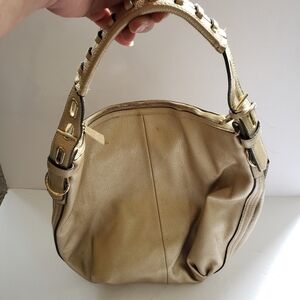 Reed Metallic Gold Large Bucket Shoulder Bag Tote